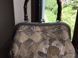 竹の手 時代帯のがま口手さげ (再出品不可)