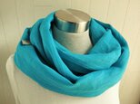 リネンのスヌード　ターコイズブルー