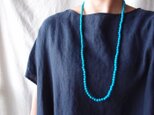 ★期間限定20%off★送料無料 ハウライトターコイズのロングネックレス 6.5mm