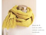 イタリアンリネン シングルガーゼのストール イエロー