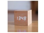 Wood cube clock　ナチュラル×ブルーの画像