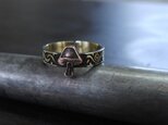 キノコ彫模様真鍮ブラスリング　指輪サイズ1号～15号/タイリング,トゥリングにもの画像