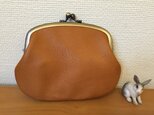 【ｈ様ご予約品】本革ぺたんこ親子がま小銭入れ（きつね色レザー）の画像