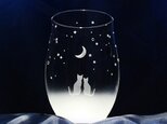 【一緒にみる三日月の夜空】猫モチーフのタンブラーグラス（vol.1） ★名入れ加工対応品（有料）の画像
