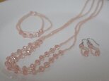 Clear pink ネックレス・ブレスレット・ピアス3点セット★の画像