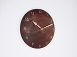 木製 掛け時計 丸 ブラックウォールナット材16の画像