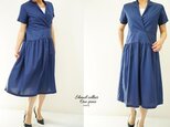 試作品！　ショールカラー  ワンピース/ネイビー a67-9