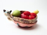 日本伝統釉薬イラボの鉢・ Japanese traditional glaze・Bowl of catの画像