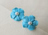 Ｋ14WG　Turquoise flower　Pierceの画像