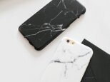 [受注制作]iPhone6/6s/Plus iphoneソフトケース  マーブル柄 モノクロ 大理石 プリント スマホケースの画像