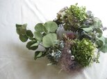 夏の紫陽花とユーカリのwreath