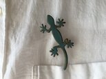 bronze gecko brooch GGの画像