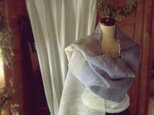 手織り　リトアニアリネン糸 バイオレットのストールの画像