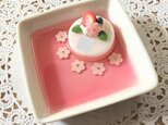 名前入り☆little flower ピンクケーキのアクセサリートレイの画像