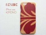 【 KIMONO 】魅せる赤。アンティーク帯のiPhone ケース　の画像