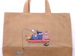 [SALE]レッスンバッグ (手刺繍) 居眠り船長　Beige