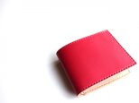 【受注生産品】二つ折り財布 ～姫路アニリンピンク×栃木サドル～の画像