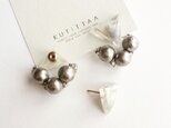 【再販】送料無料 耳に添う▽marble cotton pearl catch pierce 『silver』の画像