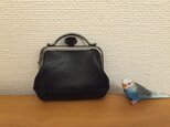 【M様ご予約品】ちいさなちいさな革のカバンみたいな小銭入れ（黒レザー）の画像