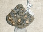 0154「キノコ」ペン・水彩画　原画の画像