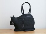 『 ko-bako / black 』 香箱座りの猫鞄の画像