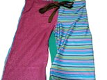 男女兼用　春夏ズボン　60's縞と黄緑80'sピンク布の画像