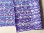 21cm×40cm 絹手染ハギレ（波・グレー青紫）の画像