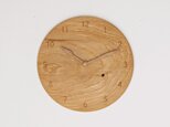 木製 掛け時計 丸型 楢（ナラ）材25の画像