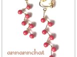【　red coral  赤の実　イヤリング　】オリジナル　赤い実