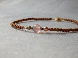 白檀ブレスレット　ピンクカルセドニー