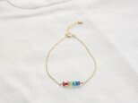 "Rainbow Gems Bracelet”　14KGFの画像