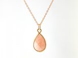 14KGF Orange Moonstone Frame Necklaceの画像