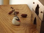 【暦鳥・秋】つぐみ 国産ヒノキの木箱入り※受注制作の画像