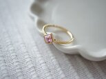 【soldout】スワロフスキーのスクエアリング（さくら色）