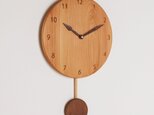 木製 振り子時計 丸型　松材3の画像