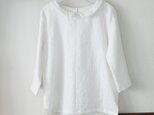 小さな衿のブラウス　リネン　White　（M）