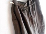 n様専用/リネンスタンドカラーヒモリボンチュニックブラウス★ダークブラウン