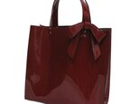 超軽量360ｇ エナメル トートバッグ 仕切りポケット仕様 ワインレッド