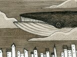 0250「クジラ日和」ペン・水彩画　原画の画像