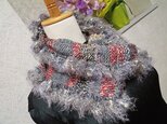 O♪花hana花♪メビウス編みストール♪グレーの画像