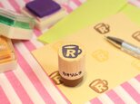 消しゴムはんこ イニシャル R コーヒーカップ黒 ※送料込みの画像