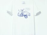 ウサギくんのTシャツ white x navyの画像