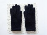 ニット手袋(ブラック）の画像