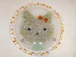 猫のケーキ皿の画像