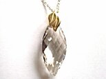 【稀少スワロフスキー　navette  大粒クリスタルシルバーシェイド　40mm の　ネックレス】