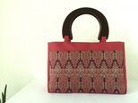 帯バッグ〜ウッドの持ち手(再販)〜の画像