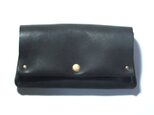 縫製のないふんわり長財布(牛革/プルアップ/ヌバック仕上げ/Black)