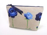 アネモネ　ブルー　ファスナーポーチ（Ⅱ）