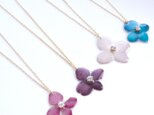 Real Flower/あじさいビジューネックレス