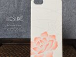 【 KIMONO 】希少! アンティーク着物・白に薔薇のPhoneケースの画像